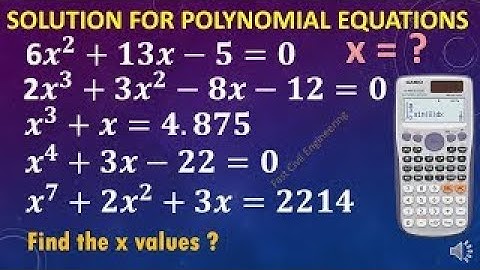 Solve polynomial equations in scientific calculator (Quick explanation)