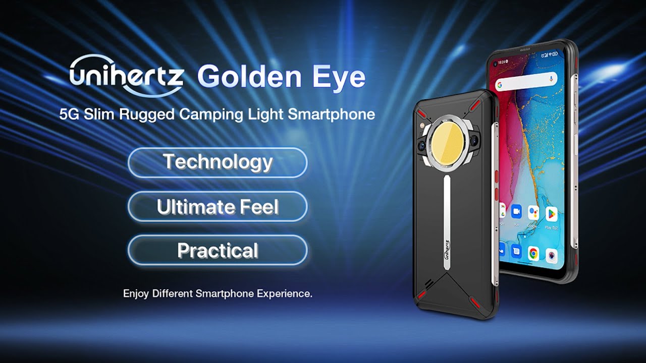 Unihertz Golden Eye - 5G Slim Rugged Camping Light Smartphone for Explorers