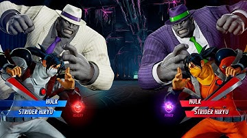 Hulk & Strider Hiryu vs Hulk & Strider Hiryu (Very Hard) - Marvel vs Capcom | 4K UHD Gameplay