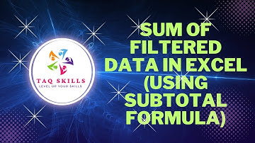 Get the Sum of Filtered Data in Excel (Using SUBTOTAL Formula). #excel