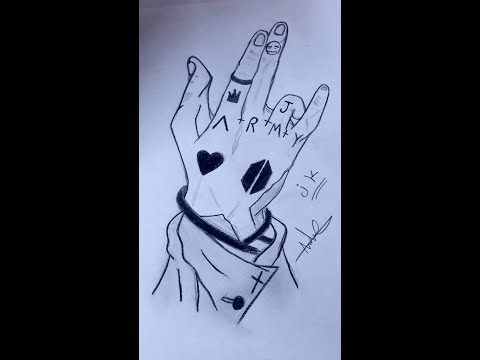 رسم سهل طريقه رسم يد جونغكوك من فرقه بي تي اس بالرصاص خطوه بخطوه للمبتدئين Drawing تعلم الرسم تعلم 