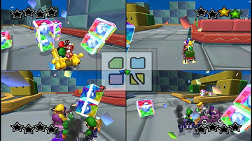 Mario Kart Double Dash!!: Bob-omb Blast: Block City 4 player Netplay 60fps