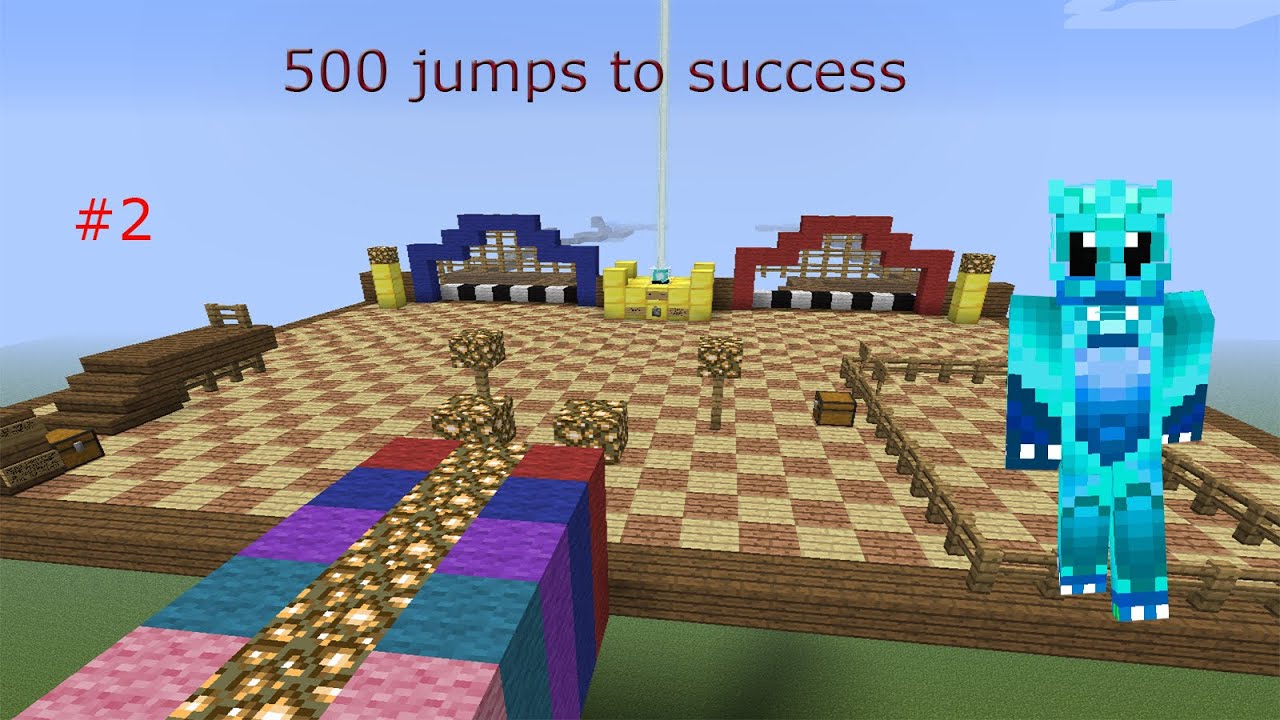 Minecraft [Прохождение карты] 500 jumps to success - #2 - YouTube