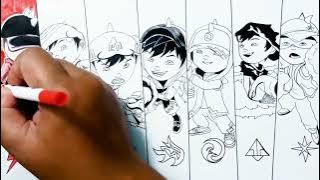 Menggambar Dan Mewarnai BoboiBoy-7 kuasa-Untuk Anak Anak #menggambardanmewarnai #boboiboygalaxy