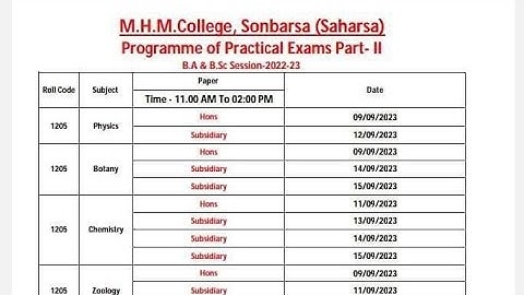M.H.M. College Sonbarsa में Practical Exam PART- 2 Programme