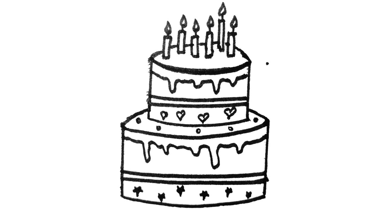 How To Draw a Birthday Cake Cake Sketch Step By Step Drawing Drawing For Beginners YouTube
