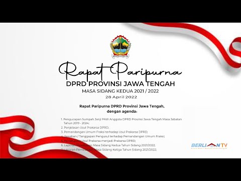Rapat Paripurna DPRD Provinsi Jawa Tengah 8 Juni 2022
