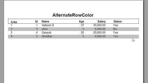 Alternate Row Color in Crystal Report