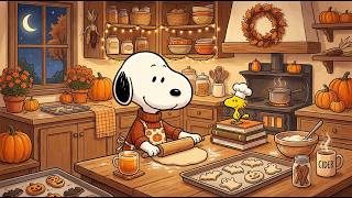 Snoopy's Halloween Cookie Bakery 🎃 Cozy Fall Lofi Beats for Study & Sleep