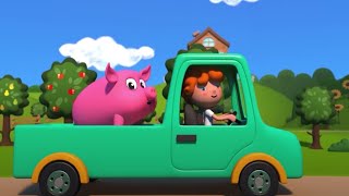 Котэ — Пять шариков и Свинка на машине 3Д — Песенки для детей