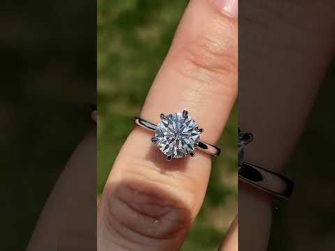 6-Prong Cathedral Round Brilliant Lab Grown Diamond Solitaire Ring ring video