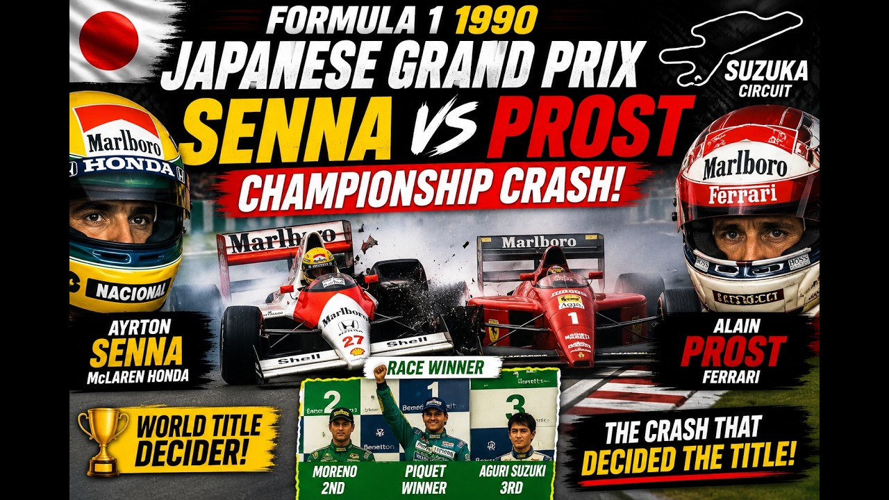 Formula 1 1990 Japanese Grand Prix Full Race | Senna vs Prost