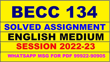 becc 134 solved assignment 2022-23 in english | becc 134 solved assignment 2022-23 | becc 134 2023