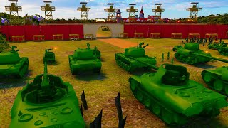 Green Army Men Siege of Tan MEGA-FORTRESS! - Attack on Toys