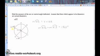 Geometry - Measures of Arcs and Central Angles - Hard