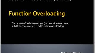 37 Function Overloading