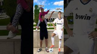 📏We measure our height with famous people!@_GangSisters #challenge #messi #ronaldo #funny #shorts