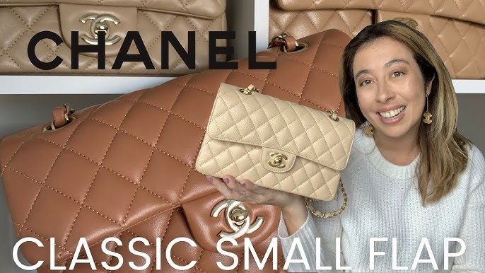 Chanel Iridescent Rose Gold Chevron Quilted Caviar Mini Flap