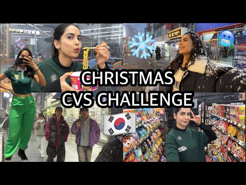 🇰🇷MYSTERY COLOR CVS CHALLENGE: shopping in the snow ❄️