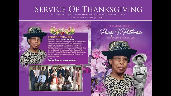 CELEBRATING THE LIFE OF PANSY PATTERSON