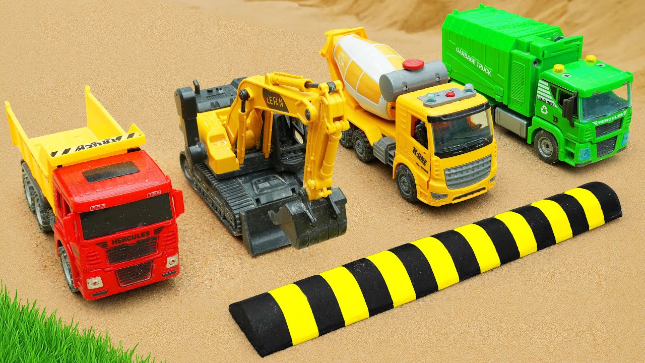 Diy tractor mini Bulldozer to making concrete road | Construction Vehicles, Road Roller #64