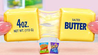 Ultimate Cheese Pull 🧀 Mini Stretchy Butter Cheese Squishy Shaped 😍 Tina Mini Cooking