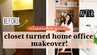 I TURNED MY CLOSET INTO A HOME OFFICE! | Small Space Office Makeover