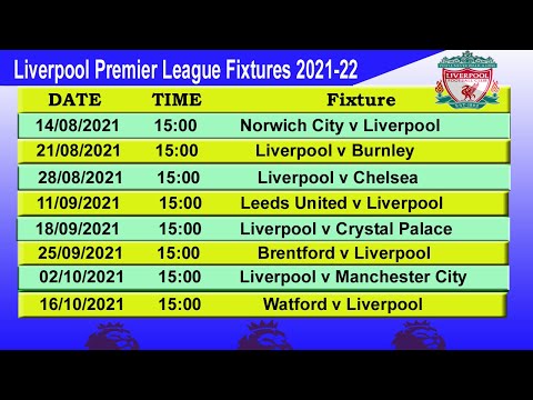 Epl fixtures 2021/2022