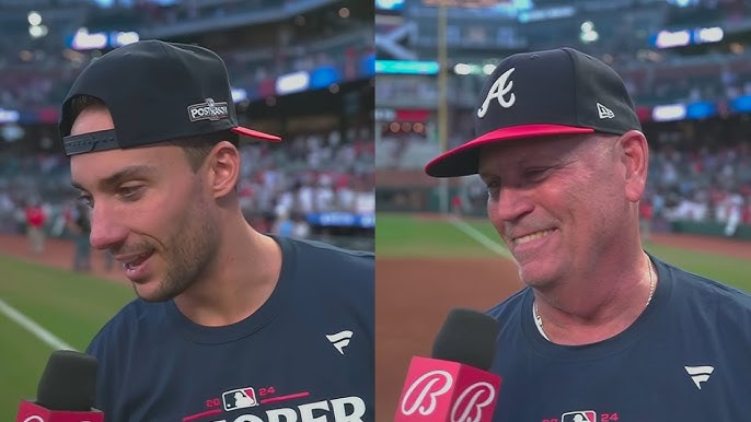 Brian Snitker and Matt Olson Postgame Interview after Braves Clinch Last  Playoff Spot!