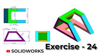 SolidWorks Part Modeling Exercise 24 | 3D CAD Practice for Beginners