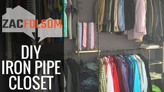 DIY Industrial Iron Pipe Closet Unit