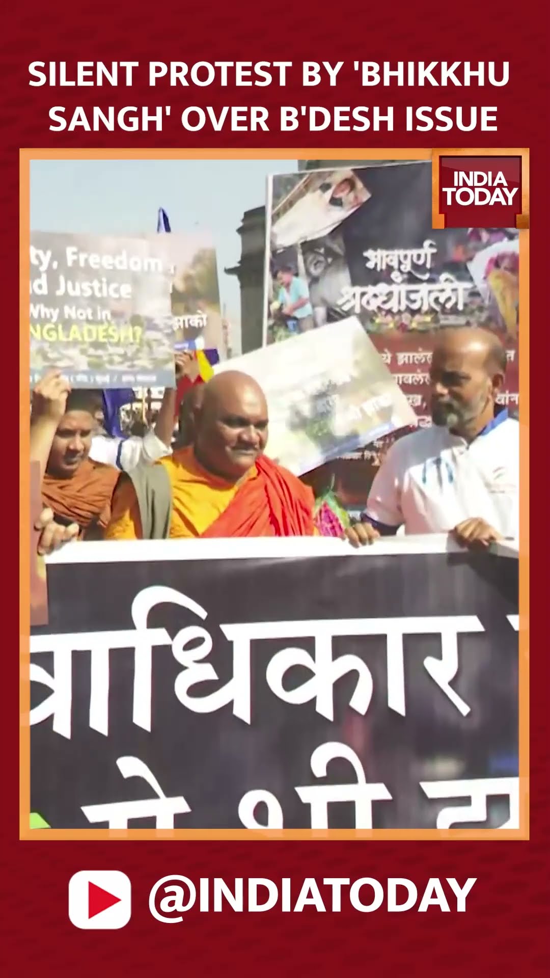 Bhartiya Bhikkhu Sangh Hold  'Silent Protest' In Mumbai Over Attacks Against Hindus In Bangladesh