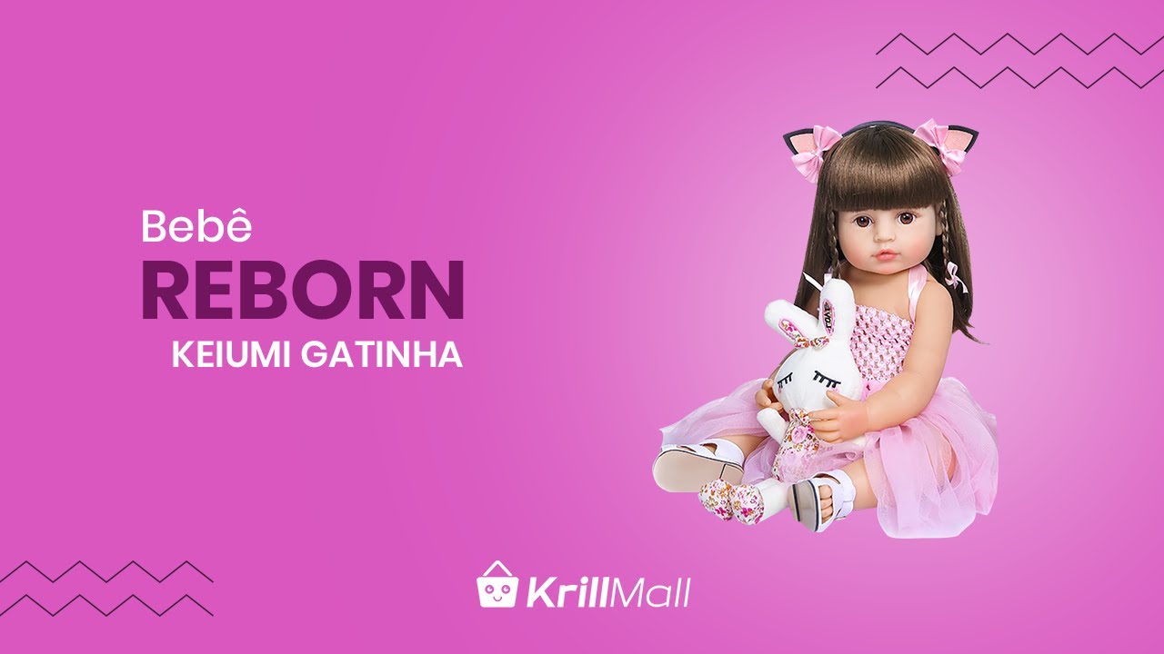 Boneca Bebê Reborn Gatinha De 55cm 100% Silicone Brastoy