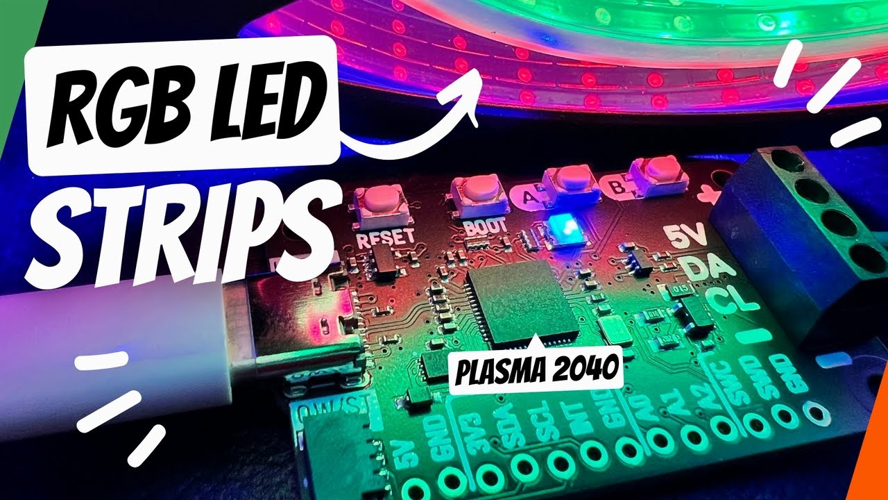 Kabelloses Plasma-Kit - Platine mit RP2040-Mikrocontroller + LED