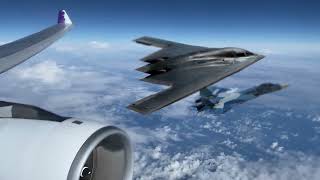 истребитель су-57 накрыл огромный дрон 6 поколение США