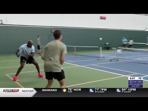WBAY’s Emerson Lehmann takes part in Donald Driver’s charity pickleball classic