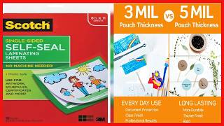 Scotch Self-Seal Laminating Sheets, 50 Sheets, Single Sided, Letter Size (LS854SS-50)