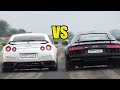 Nissan GTR R35 vs Audi R8 V10 Plus - RACE!