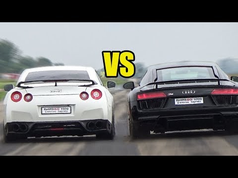 Nissan GTR R35 Vs Audi R8 V10 Plus - RACE!