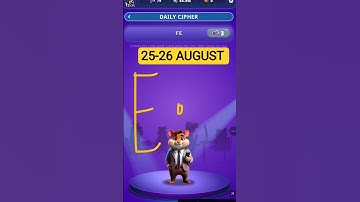 Hamster Kombat Dev Game Daily Cipher 25-26 AUGUST | Hamster Kombat Daily Cipher Code | Daily Combo