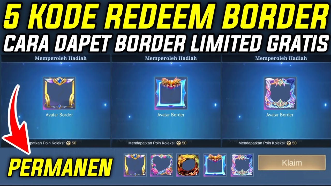 5 KODE REDEEM BORDER AVATAR GRATIS - CARA DAPET BORDER AVATAR LIMITED MLBB GRATIS 2025