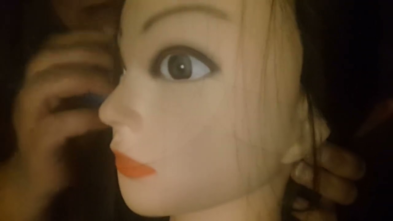 Turkish Asmr -  Various tests on hair and face models.Saç ve yüz mankeni üzerinde çeşitli denemeler.