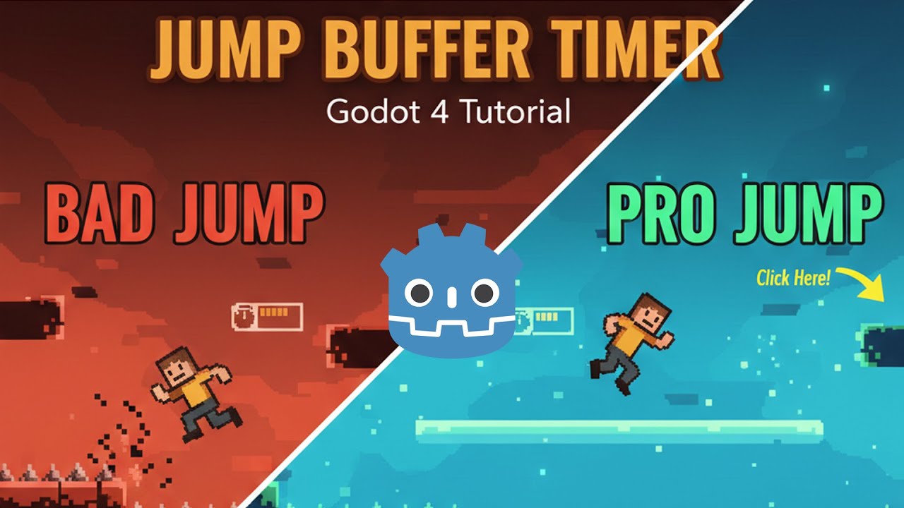 How to use Timer Nodes for Jump Buffering in Godot 4.4 | GODOT 4 | ADVANCE JUMP TUTORIAL II