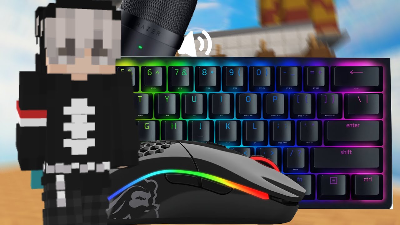 1500FPS Clicky Keyboard + Mouse Sounds ASMR l Bedwars