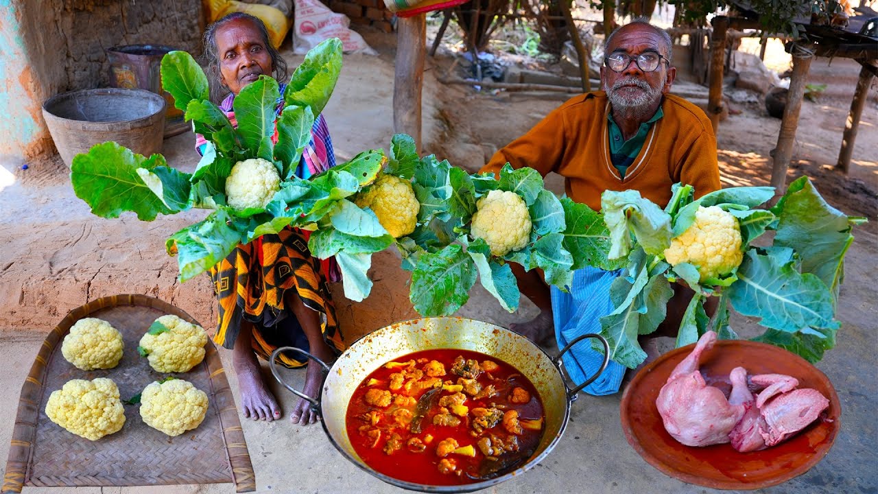 Cauliflower chicken curry |winter special cauliflower chicken recipe by our grandfather&grandmother