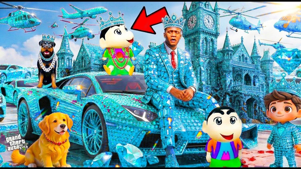 Franklin And Shinchan Touch Anything Become Diamond & Gold in GTA 5 || SHINCHAN GTA 5 VIDEO