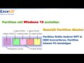 Partition mit Windows 10 erstellen EaseUS