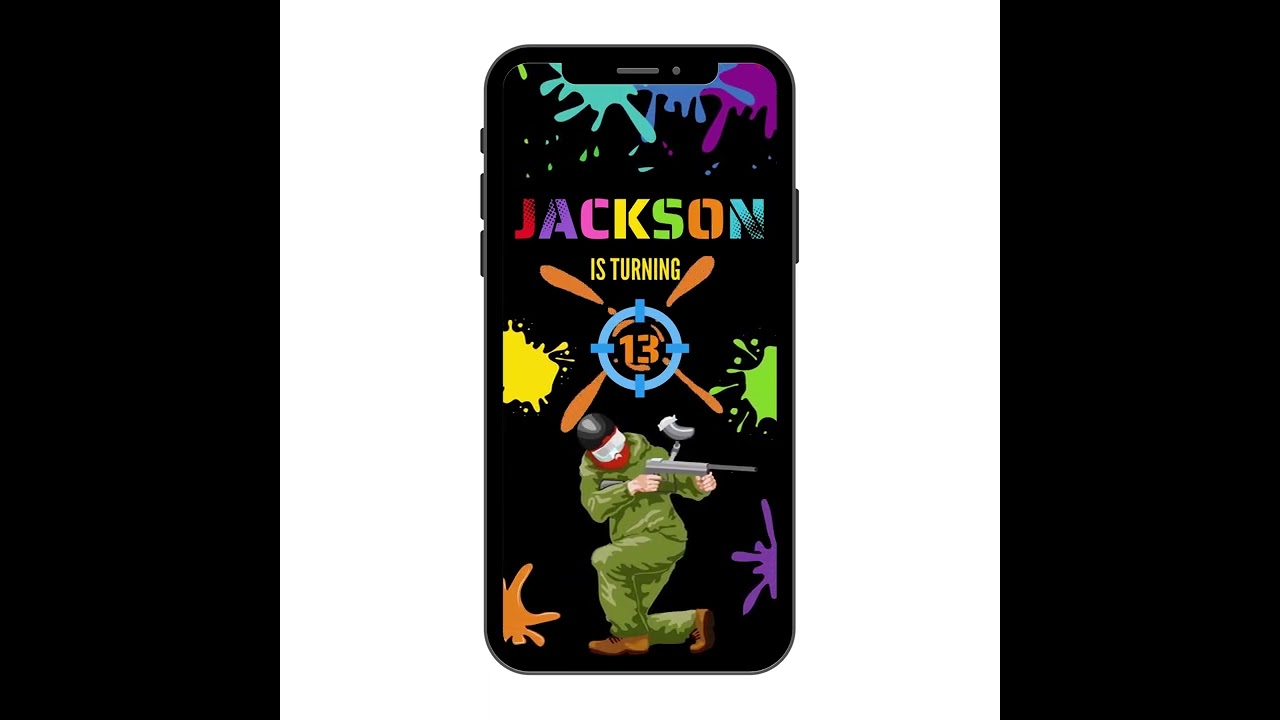 Paintball Birthday Invite 