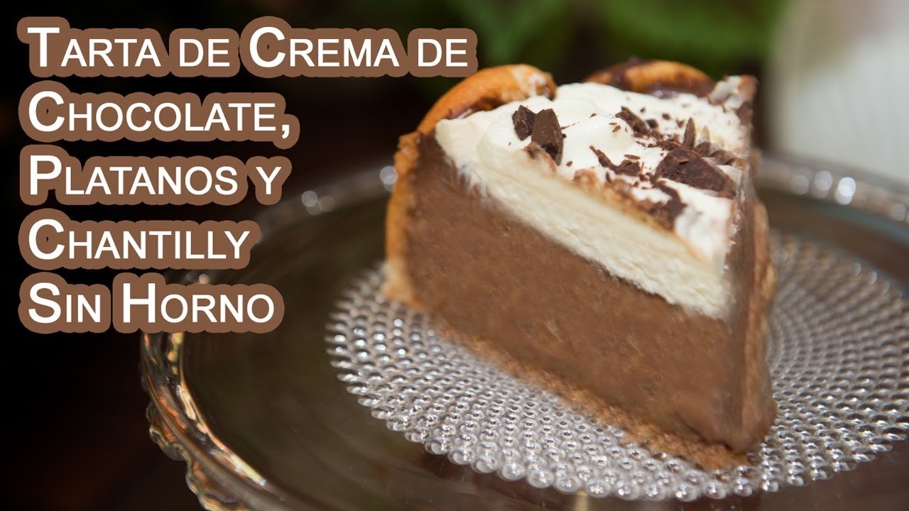 manualidades de animales Tarta de Crema de Chocolate, Platanos y Chantilly Sin Horno