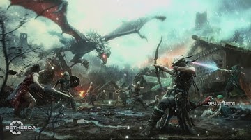 Skyrim Animated Main Menu Mod - When Dragons Attack